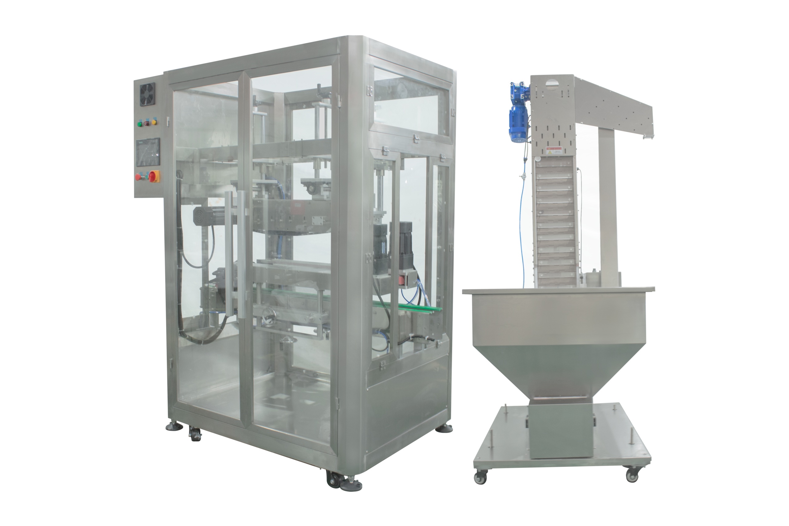 Automated capping machine for screw, vacuum, and press-on bottle caps