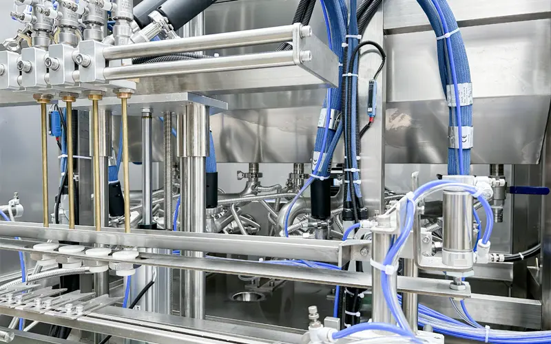 Paste and cream filling machine for cosmetic jars