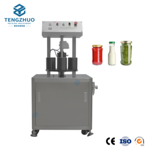 Semi-automatic vacuum sealing and capping machine