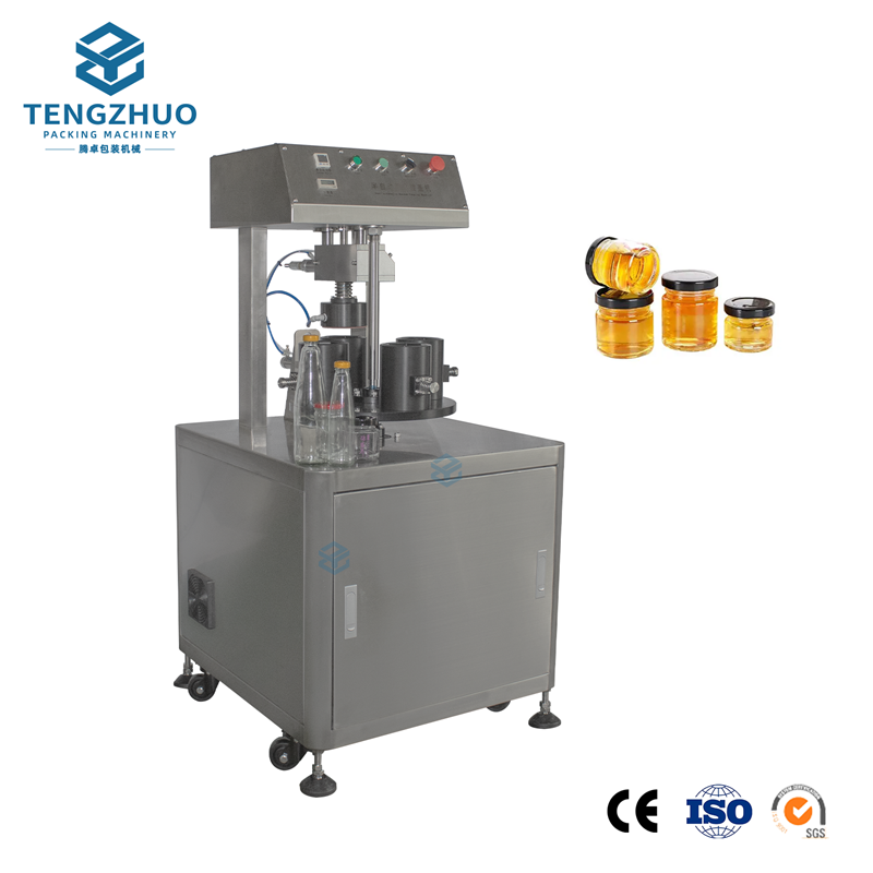 Semi-automatic vacuum sealing and capping machine