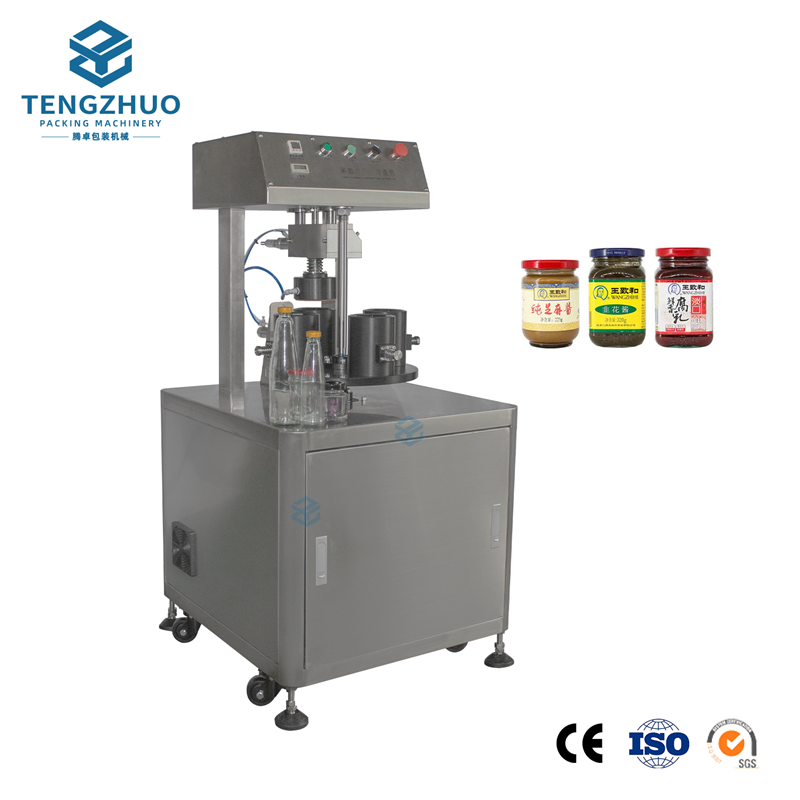 Semi-automatic vacuum sealing and capping machine