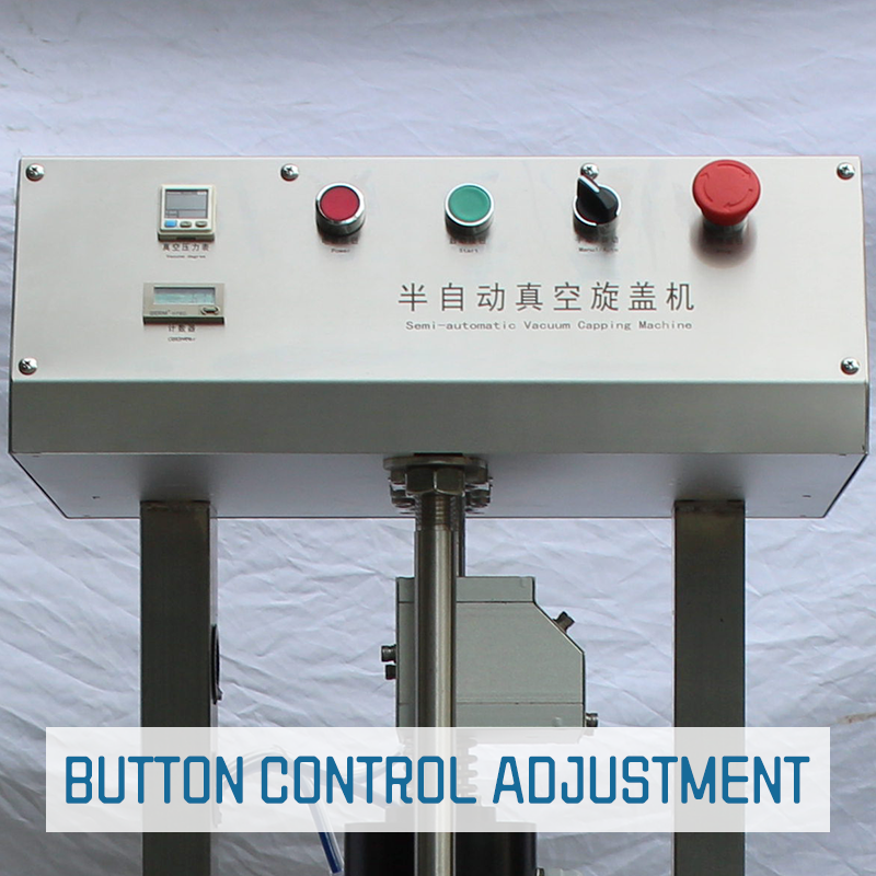 Semi-automatic vacuum sealing and capping machine