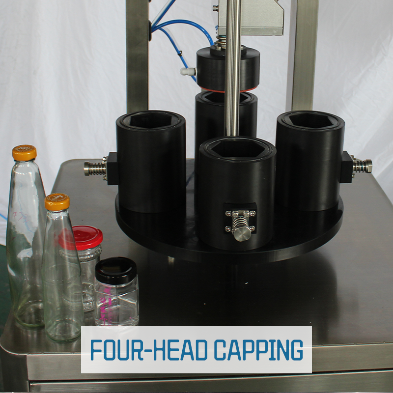 Semi-automatic vacuum sealing and capping machine